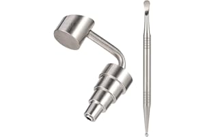 ruggito Universal Titanium Wax Tools 10mm &14mm &18mm, 6 In 1 Domeless Titanium Nail With Male and Female Joint Adapter