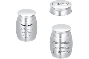 QGJNSGC Pequeñas urnas de Recuerdo para Cenizas humanas, urnas de cremación para Cenizas de Acero Inoxidable, Soporte de Cenizas funerarias, Mini urna de cremación para Cenizas de Mascotas o humanas