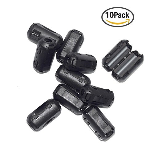 10er-Pack 3mm Durchmesser Schalter auf Ferrit Kern Kette Ringkerndrossel Cord RFI EMI Geräusch unterdrückungs-Filter für USB Audio Video Power Kabel schwarz