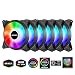Produktbild upHere 3-Pin RGB LED Lüfter 120mm Super leise 6 Pack-Supports ASUS Aura SYNC/GIGABYTE RGB Fusion/MSI Mystic Light SYNC/AsRock Polychrome Sync-T3SYC3-6