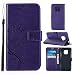 Produktbild NewTH Huawei Mate 20 Pro Lederhülle Schmetterling Weinstock Schutzhülle Retro Muster Etui Brieftasche Handschlaufe Cover Schale Ständer Etui Karten Slot Magnetverschluss Huawei Mate 20 Pro Flip Case