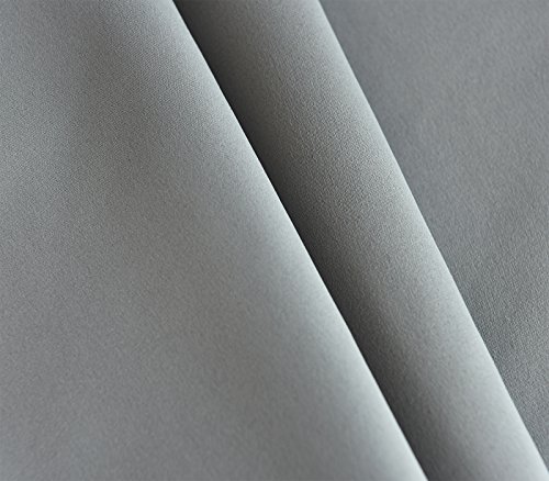 EUGAD VH5867dgr Gardine Vorhang blickdicht mit Ösen , leicht schwere Verdunkelungsgardine Verdunkelungsvorhang Ösenschal , 135×175 cm , Dunkelgrau - 9