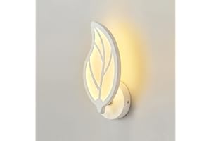 KRIPINC 12W Wandleuchte Innen, Acryl Wandlampe Innen, Blatt Design Weiße LED Wandleuchte, Wandleuchte Kinderzimmer, Wandlampe Modern für Wohnzimmer, Schlafzimmer, Nachttisch (Warmes Licht)