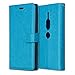 Produktbild Sony Xperia XZ2 Premium Hülle, CAXPRO® Handyhülle Premium Leder Brieftasche Flip Schutzhülle mit Standfunktion und Kartenfach für Sony Xperia XZ2 Premium, Blau