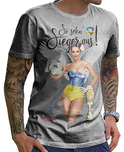 Stylotex Herren T-Shirt Basic So sehn Sieger aus Girl Ukraine, Farbe:heather;Größe:XXXL