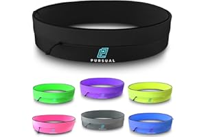 PURSUAL Running Belt with Money & Phone Pouch - Sweatproof Running Phone Holder with Large Capacity - Running Waist Pouch for Men & Women - Perfect Phone Holder for Running & Outdoor Activities