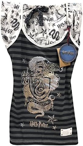 Ladies Girls Harry Potter Slytherin Pyjama Set Top and Shorts (UK Small 6-8)