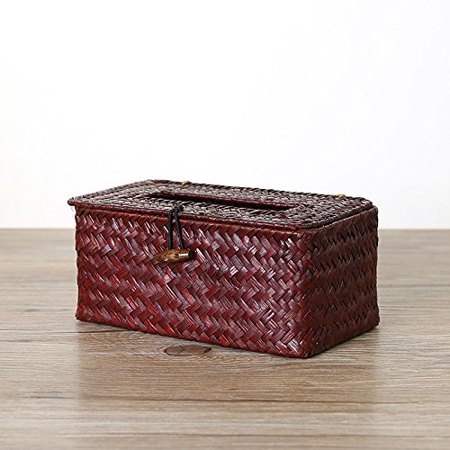 Preisvergleich Produktbild FAN4ZAME Handgefertigte Stroh Nicht Rattan Papiertücher Papiertuch Schachtel Serviette Box Car Schokolade 21 X 12 Xh 9 Cm