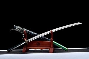 KPTKP Spade da Samurai Fatte a Mano da 103 cm,Centinaia di Lame in Acciaio Raffinato,Fodero in Legno massello e paramano Intagliato in Rame Puro,Vera Katana per Esposizione di Decorazioni da Collezionare