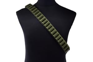 Gunyoo Bandoliera per cartucce di fucile 27 Round 12 o 20 Gauge Tattico Regolabile Shotshell Holder Shot Gun Shell Cintura con Fibbia a Sgancio Rapido per Caccia Tiro Sportivo