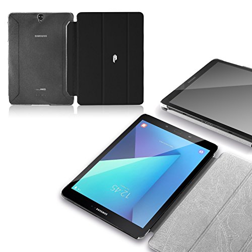 Poetic Slimline Galaxy Tab S3 9,7 Schlank Passen Tri-fold Cover Folio Stehhülle mit Automatische Schlaf / Wach-Funktion für Samsung Galaxy Tab S3 9,7 (2017) Schwarz - 4