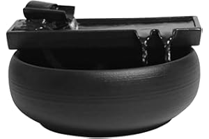 COLCOLO Fuente cerámica Fuente de agua interior Meditación Feng Shui Cascada Fuente de escritorio Característica de agua Alimentado