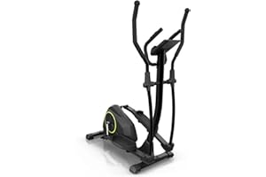 Klarfit Epsylon Cross AS Cross Trainer - Cross Walker, 12 kg Flywheel, 24 Steps, Belt Drive, Pulse Monitor, Tablet Mount, Steel, 120 kg, Black