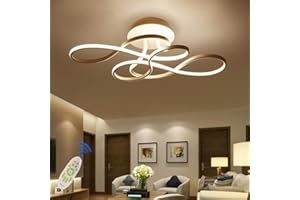 MyLjp LED Deckenleuchte Moderne Wohnzimmerlampe Kreativität Acryl Kurve Design Deckenlampe Kreis Schlafzimmer Kronleuchter,3000K-6500K Dimmbar Mit Fernbedienung Restaurant Dekoration Leuchtung 70cm