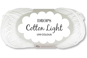Frida's Wollhaus Drops Cotton Light Fil de coton mélangé pour tricot et crochet 50 g 33 couleurs (02 | blanc)