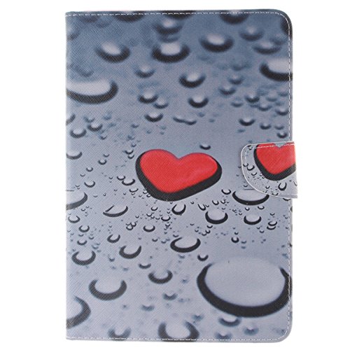 iPad Mini Hülle,ipad Mini 2 hülle Hardcase,Ekakashop Luxus Bunt Herzförmige Wassertropfen Muster Design Flip Painted PU Ledertasche Hülle im Bookstyle Folio Cover hüllen Schutzhülle Magnetic Protection Protective Handyhülle mit für Apple ipad Mini 1 / 2 / 3 Tablet + 1x Kostenlos Ständer (Farbe zufällig) - 2