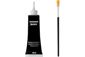 SEMINISMAR Gel De Réparation pour Cuir, Pâte Réparatrice Simili-Cuir, Voiture Crème Réparatrice, Nylon Art Pinceaux Noir, 20 ML