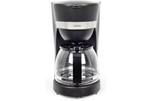 Livoo - cafetière électrique DOD200C - 12 tasses, capacité 1,25L, 750W, filtre réutilisable, maintien chaud, Noir