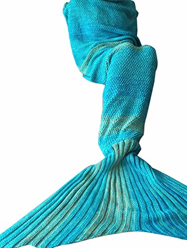 iiniim Meerjungfrau Schwanz Gestrickte Decke Schlafsack Blanket Decke für Mädchen Damen