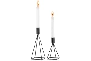 Sziqiqi Juego de 2 Candelabros de Metal Portavelas Negro para Comedor Mesa de Centro de Mesa Boda Decoración Portavelas de Columna, Negro