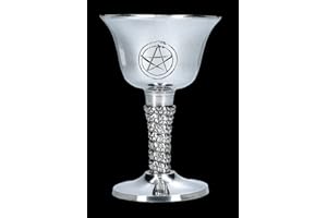 Figuren Shop GmbH Cáliz de ceremonias de 125 ml, pentagrama | Vaso de metal | Decoración ceremonial