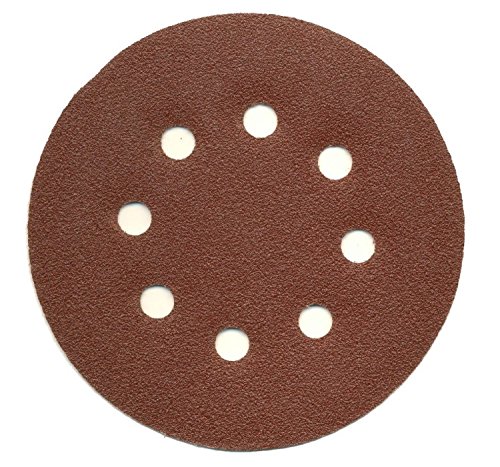 100 Stück Klett-Schleifscheiben ø 125 mm – Korn 40- Haft Schleifscheiben-Klett für Exzenter-Schleifer 8 Loch - 2