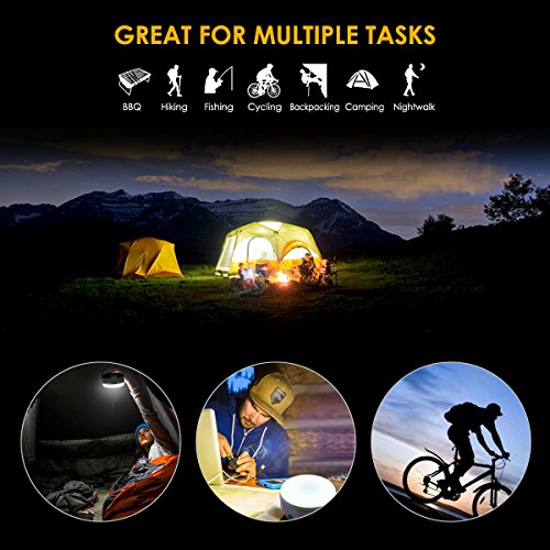 ProGreen LED Camping laterne mit 6000mAh, 2 Helligkeiten kaltweiß, Batteriebetrieb, USB aufladbar, tragbar und hängend, 23 wiederaufladbare LEDs mit USB Kabel, LED Campinglampe, Zelt Laterne, Aussenleuchte für Camping, Outdoor, Wanderung, Abenteuer oder Auto – Reparatur - 6