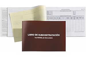 Miquelrius - Libro de Contabilidad Especiales, Modelo 89, A4 Apaisado, Rayado Subcontratación GALL/CAST, 20 Hojas Foliadas (Autocopia) de 56 g/m², Encolado, Cubierta Cartulina 220 g/m²