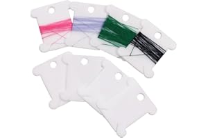 COEAYO Plastic Floss Bobbins - 200 Pcs Thread Friendship Bracelet String Organizer Holder, Embroidery Thread Cards Cross Stitch Bobbin,for Cross Cotton Thread Craft DIY Sewing Storage, White