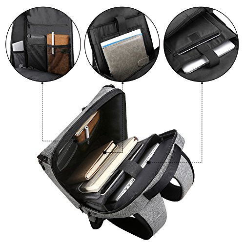 REYLEO Laptop Rucksack Leichtgewichtiger 15.6 Zoll Wasserdichte Laptoptasche Für Alltag Stadt Business Grau - 3