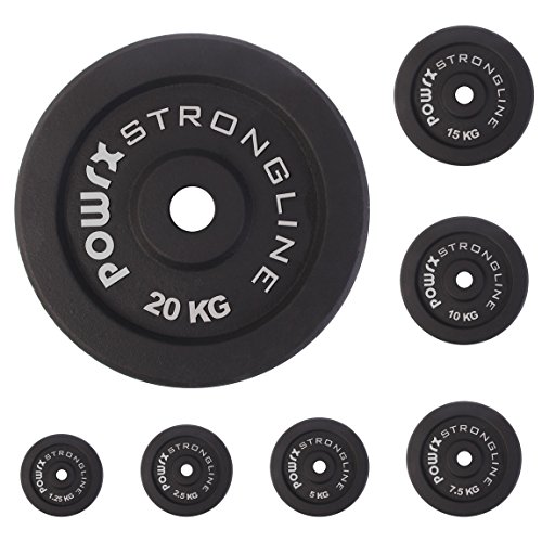 Hantelscheiben Set Hantel Gewichte Gusseisen 5 - 40 kg für Kurzhanteln und Langhanteln 30 mm