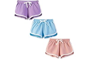 FedMois Shorts en Coton Garçon Fille, Lot de 3