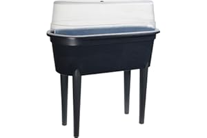 Libbi Lou Raised Garden Bed, Elevated Planter Box with Greenhouse Lid and Legs, Portable Container for Vegetables and Herbs, Green (Black)
