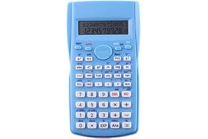 VREPLRSE Calculadora científica Estudiantes 2 Línea Pantalla Función Cálculo de Oficina Contabilidad Estacionario Patrón Random, Sky Blue