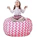 Produktbild Stofftier Storage Sitzsack Kinder Weichen Beutel Stoff Stuhl Groß Kapazität Aufbewahrungbox für (Rosa Welle, 38")