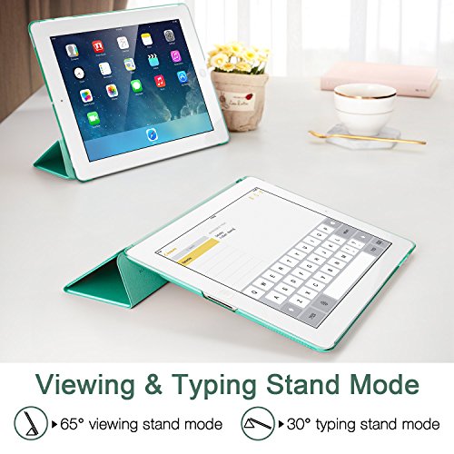 iPad 2 / 3/ 4 Hülle, ESR® Yippee Series Auto Aufwachen/Schlaf Funktion Wickelfalz PU Ledertasche mit Durchschaubar Rückseite Schutzhülle für iPad 2 3 4 (Grün) - 8