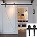 Produktbild hahaemall 6,5 ft/198,1 cm Pfeil Design Schwarz Country Barn Holz Stahl Schiebetür Single Hardware Closet Set