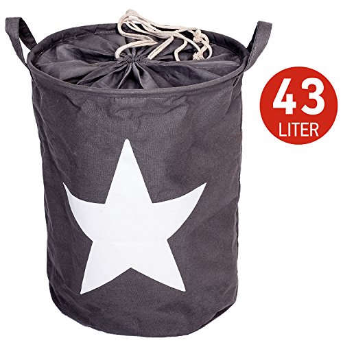 Tatkraft Star Faltbarer Baumwollstoff Wäschekorb mit innen Wasserdichter Beschichtung d35X45H cm