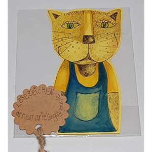 Lesezeichen aus Papier, Katze, Original