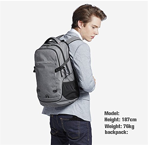 MixiI Laptoprücksack Schulrücksack mit Gepolstertem Laptopfach Studenten Unisex Backpack Daypack für Flug ,Geschäft , Sport - 7