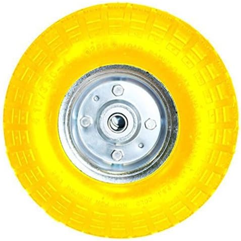 10" Yellow Sack Truck Trolley Solid Rubber Replacement Wheel Tyre Steel Rim Hand