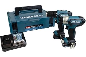 Makita CLX224AJ 12V Max Li-ion CXT 2 Piece Kit comprising DF333DZ, TD110DZ Complete with 2 x 2.0 Ah Li-ion Batteries and Charger Supplied in a Makpac Case