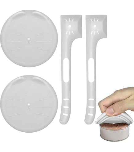 6 Pezzi Coperchi Per Lattine Cibo Cane/Gatto - Con Cucchiai, Sigillanti