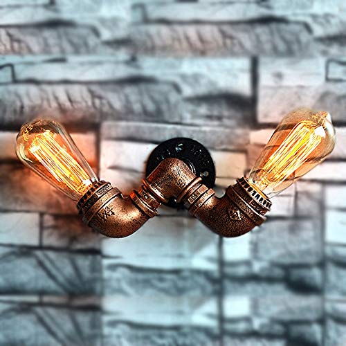 Preisvergleich Produktbild Amter Wasserleitung Wandlampe, Europäische Retro Schmiedeeisen Rohr Wandleuchte Brief Lampe Bar Restaurant Dekoration Lampe Industrielle Windbeleuchtung,Brass