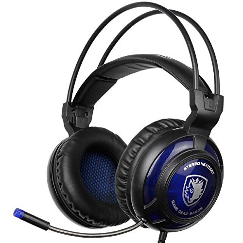 Auriculares Gaming de diadema   SADES R1 7 1 Sonido envolvente est  reo Cascos gaming USB con micr  fono para PC Luz LED