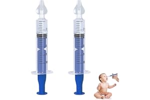 RTINLE 2Pcs Baby Nasal Aspirator,Nasal Irrigator Syringe for Baby,Baby Nose Cleaner Tool,Reusable Silicone Nasal Suction Tip,10ML,Blue