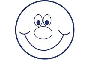 SuperStickers Blue Smiley Face Pre-Inked Stamper,Red,28mm