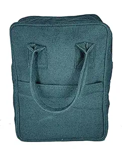 Pranjals house Denim Lunch Bag with Bottle Holder (Green)