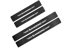 Lxixd 4Pcs Auto Kohlefaser Einstiegsleisten Türschweller Aufkleber für Renault Dacia Sandero, Willkommen Schritt Platte Abdeckung Schutz Zubehör, Car Threshold Kick Plates