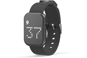 e-vibra Rechargeable Vibrating Alarm Watch Silent Pill Reminder Wristband Fitness Tracker Watch - with 8 Personalised Message Reminder, Black, S